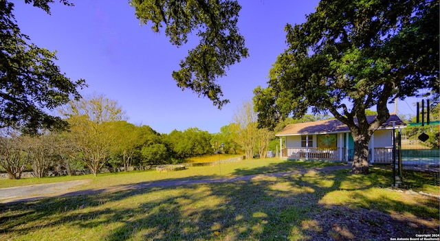 view of yard featuring a porch