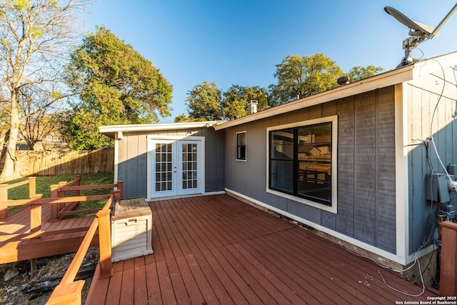 deck with french doors