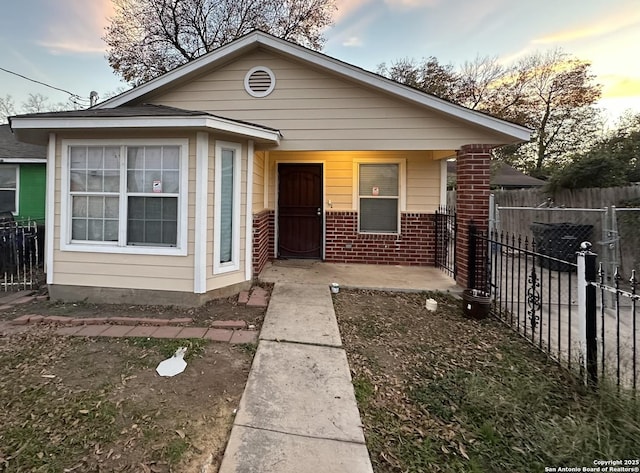 view of bungalow-style house