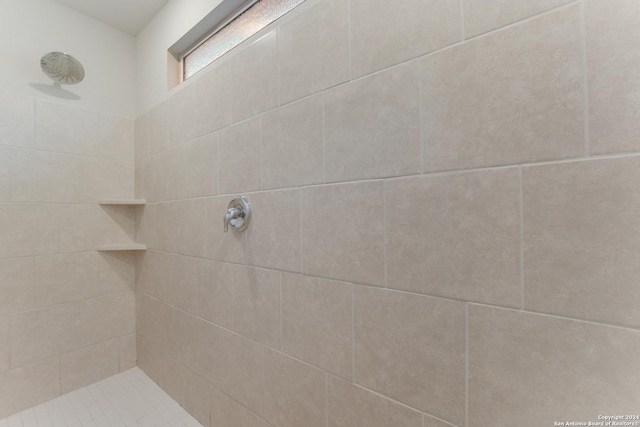 room details with a tile shower