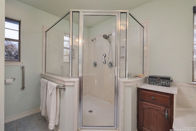 bathroom featuring an enclosed shower