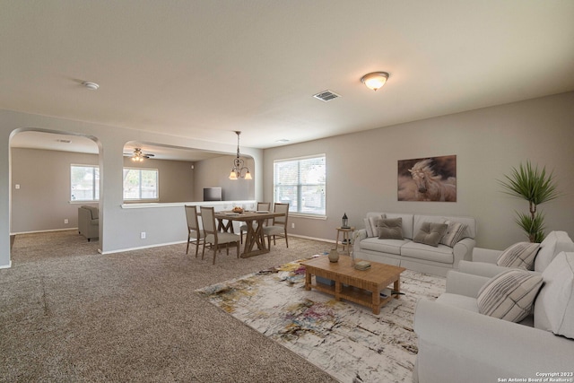 view of carpeted living room