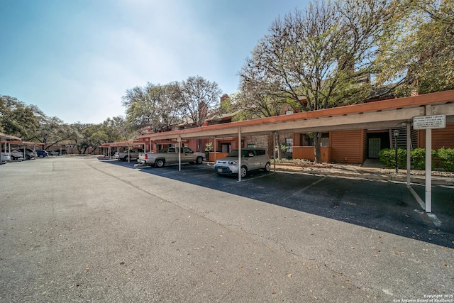 view of covered parking lot