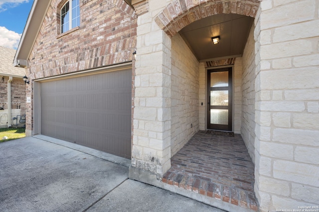 entrance to property with a garage