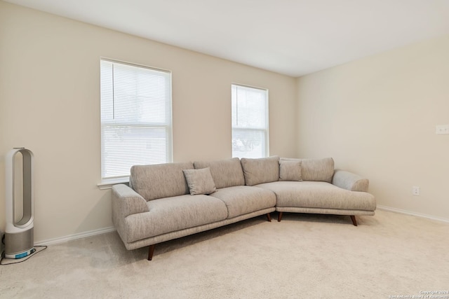 carpeted living room with plenty of natural light