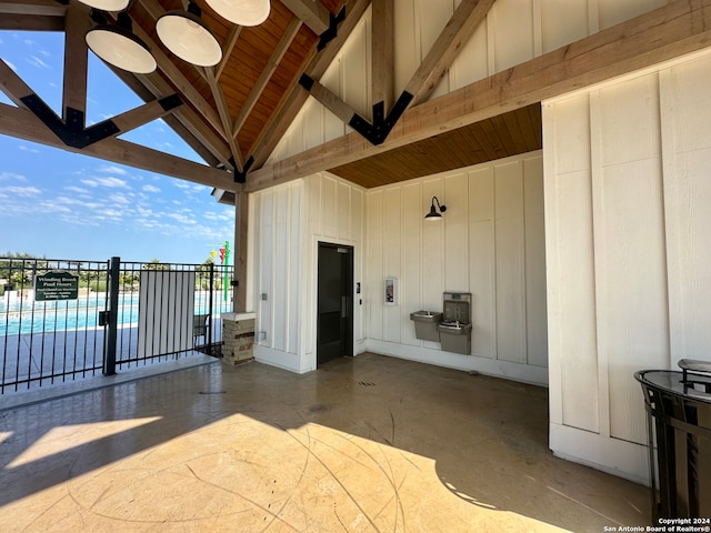 view of patio / terrace featuring ceiling fan