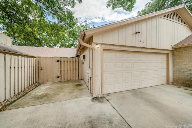 view of garage