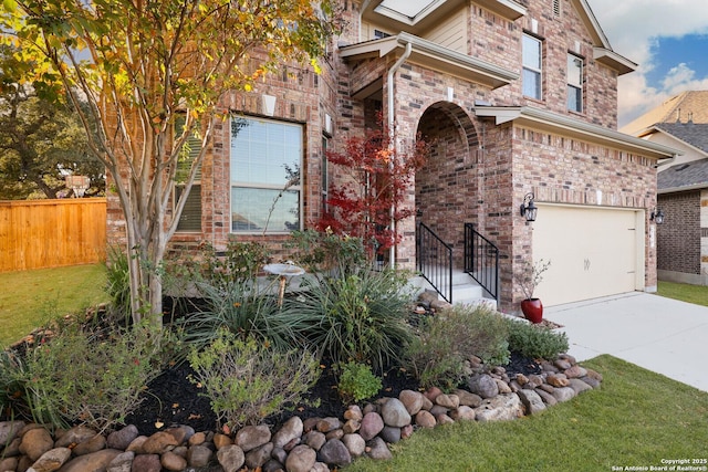 view of front of house with a garage