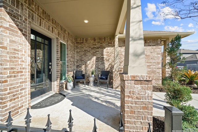 view of patio featuring covered porch