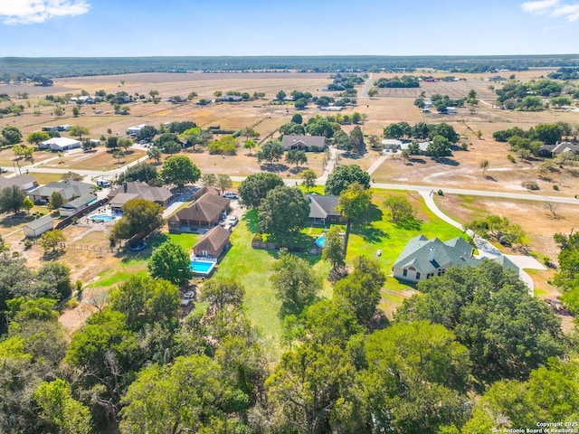 bird's eye view with a rural view