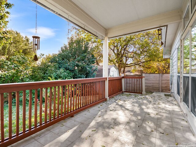 balcony with a patio