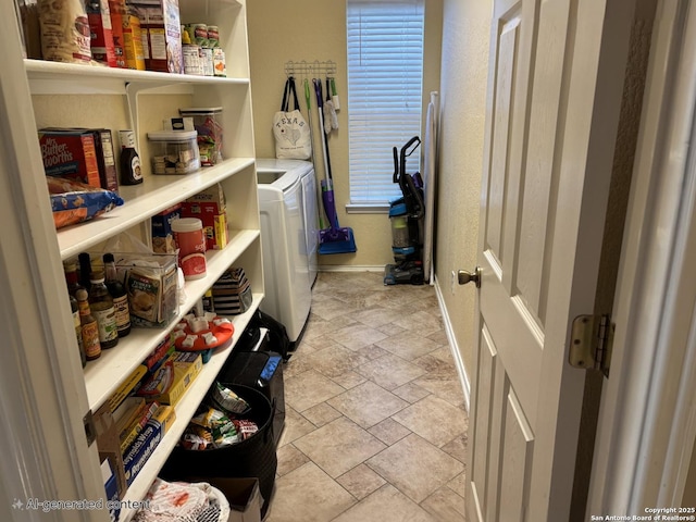 washroom with separate washer and dryer