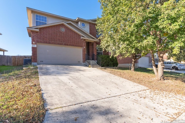 front of property with a garage