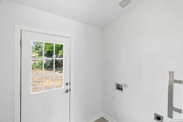 laundry area with hookup for an electric dryer and washer hookup