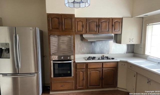 kitchen with appliances with stainless steel finishes