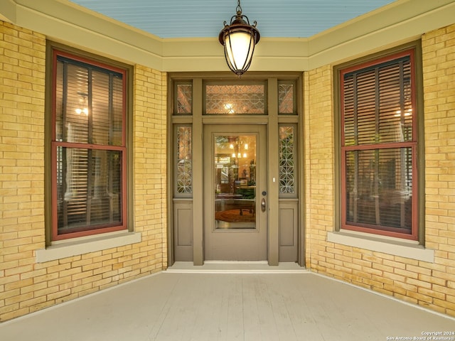 entrance to property with covered porch