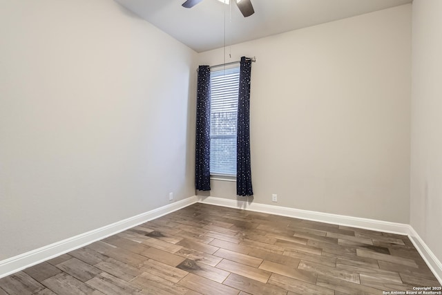 spare room with ceiling fan