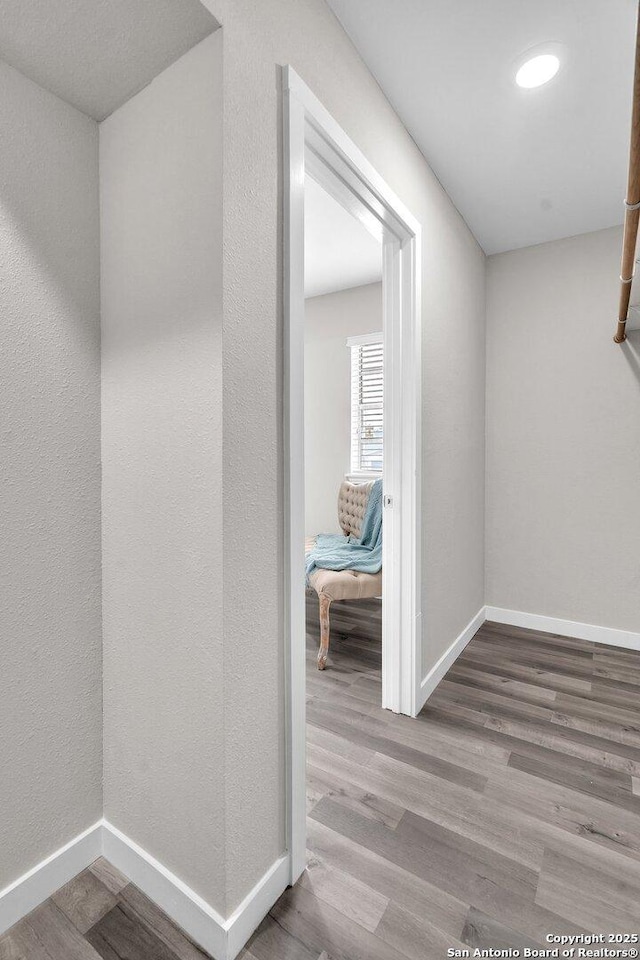 hallway featuring hardwood / wood-style flooring