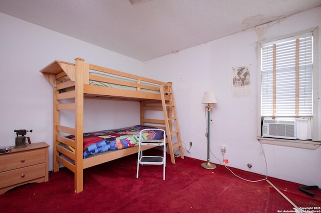 carpeted bedroom featuring cooling unit