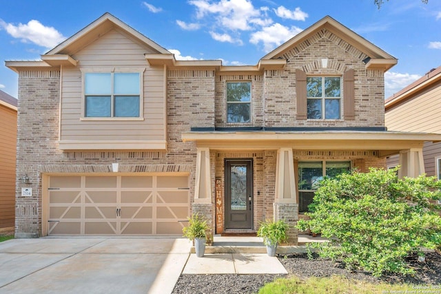 view of front of house with a garage