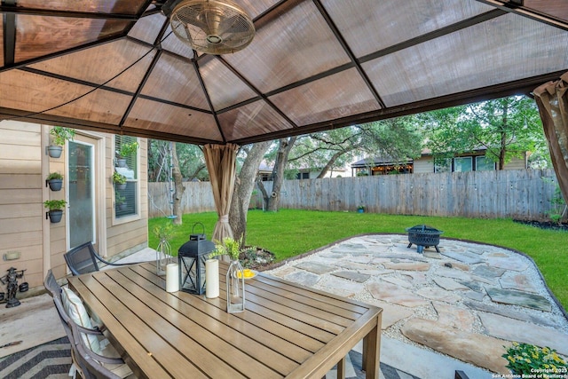 view of patio / terrace with a gazebo