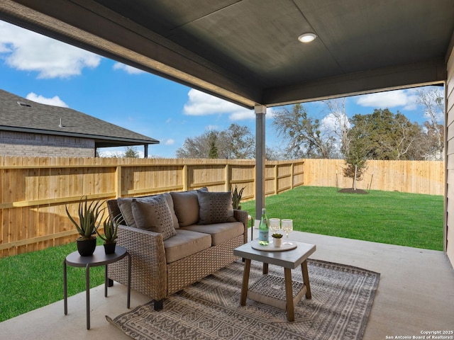 view of patio with an outdoor hangout area