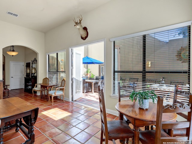 view of tiled dining room