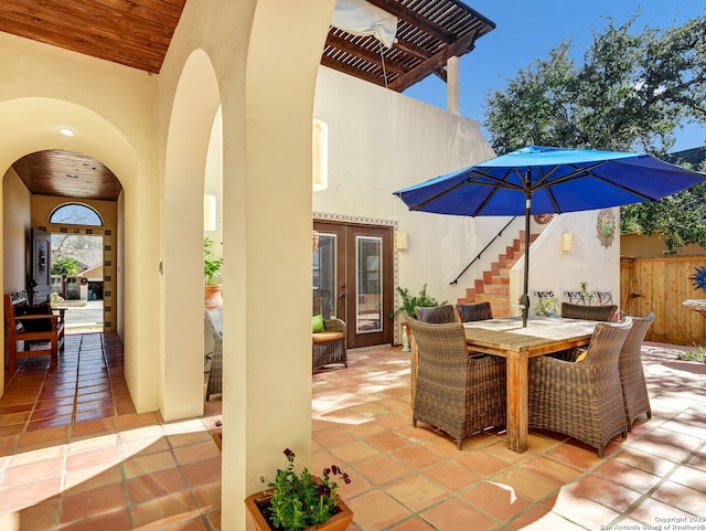 view of patio featuring french doors