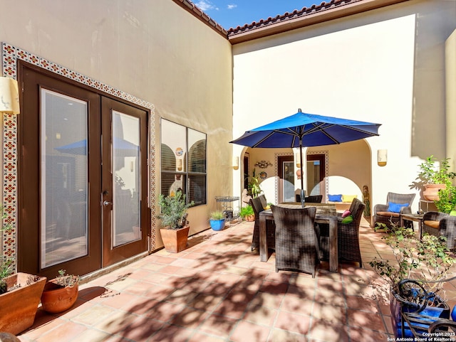 view of patio with french doors