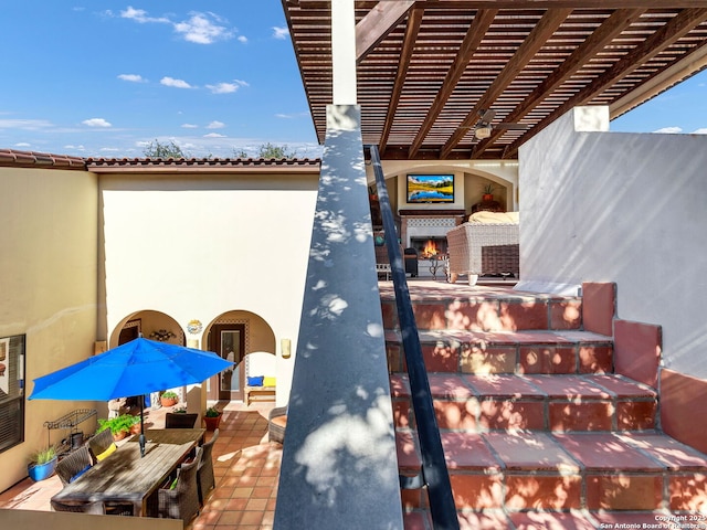 view of patio with a pergola