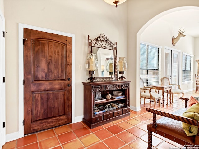 view of tiled foyer