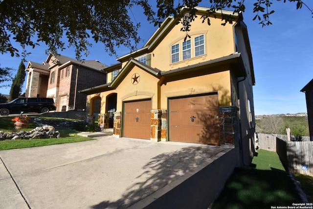 view of front of house with a garage