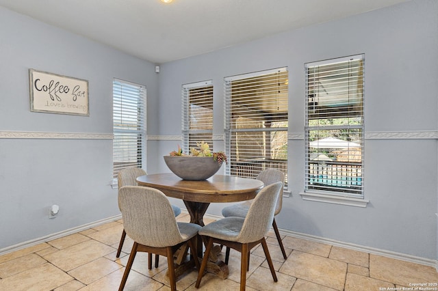 view of dining room