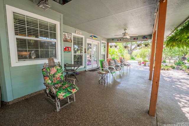 view of patio / terrace with ceiling fan