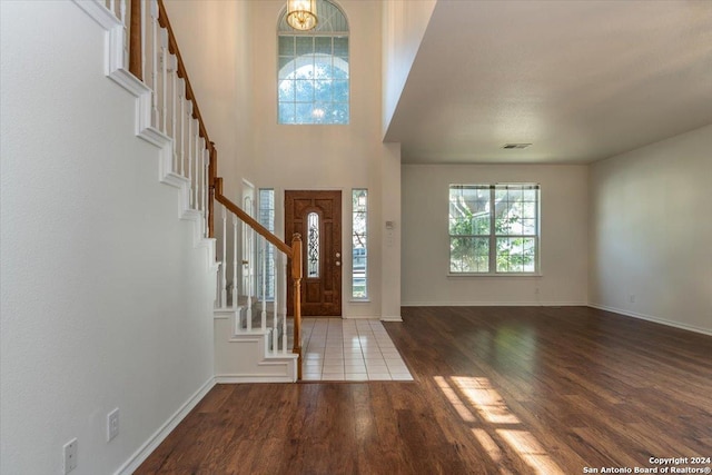 entryway featuring dark wood-type flooring