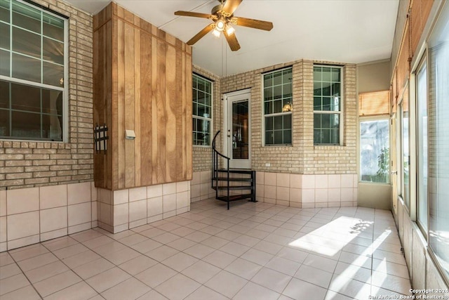 view of patio with ceiling fan