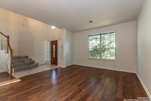 interior space with hardwood / wood-style floors