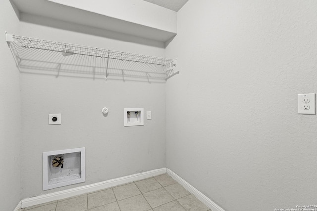 laundry area featuring electric dryer hookup, hookup for a gas dryer, and washer hookup