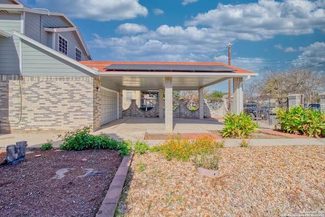 exterior space featuring a garage