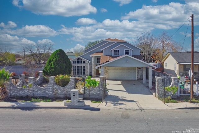 view of front of home featuring a garage