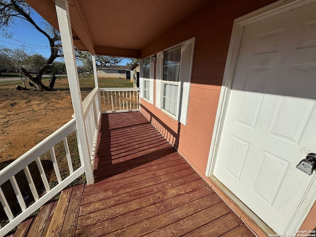 wooden deck with a porch