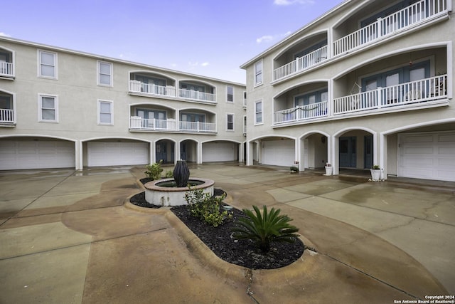 view of property with a garage