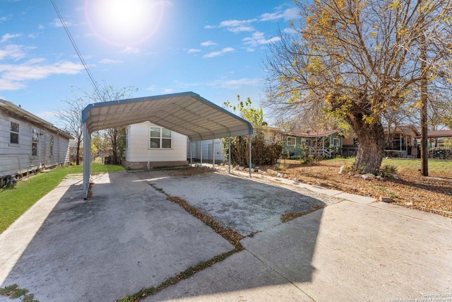 view of patio with a carport