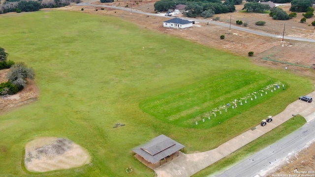 birds eye view of property featuring a rural view