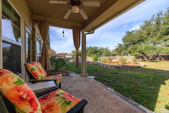 view of patio / terrace with ceiling fan