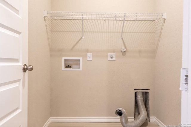 laundry area with electric dryer hookup, gas dryer hookup, and hookup for a washing machine