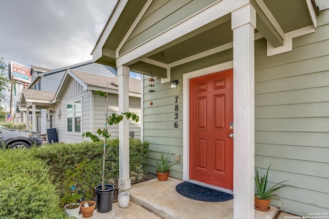 view of doorway to property