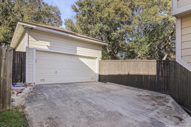 view of garage