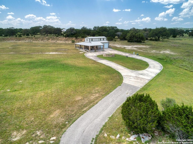 bird's eye view with a rural view