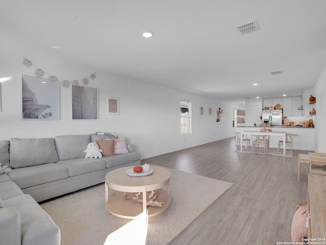 living room featuring light hardwood / wood-style floors